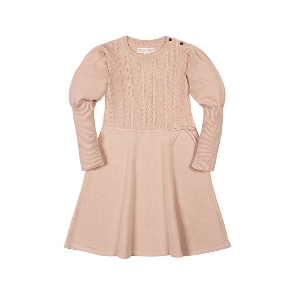 Hope & Henry Girls  Organic Cable Bodice Sweater Dress